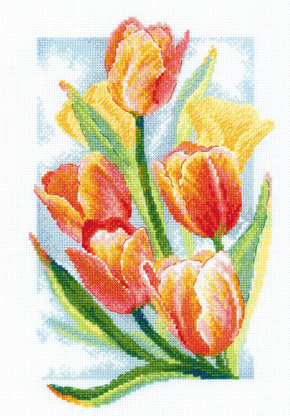 Kit de Bordado de Punto de Cruz - "Spring Glow. Tulips" - Riolis 2191
