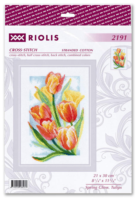 Kit de Bordado de Punto de Cruz - "Spring Glow. Tulips" - Riolis 2191