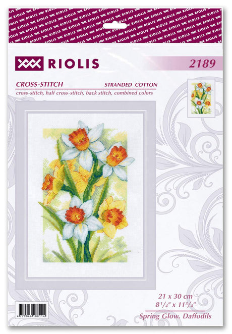 Cross Stitch Embroidery Kit - "Spring Glow. Daffodils" - Riolis 2189