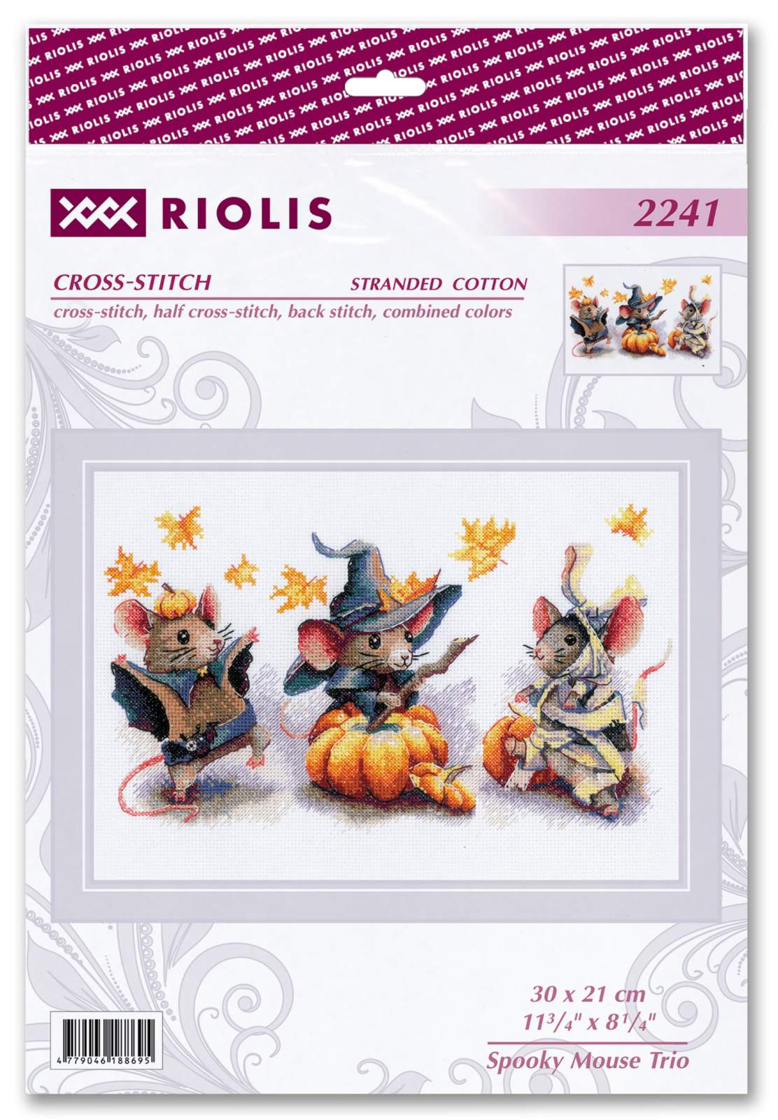 Kit de Punto de Cruz "Spooky Mouse Trio" Riolis 2241