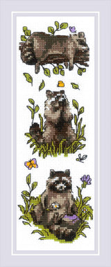 Cross Stitch Kit "Three Raccoons" 2223