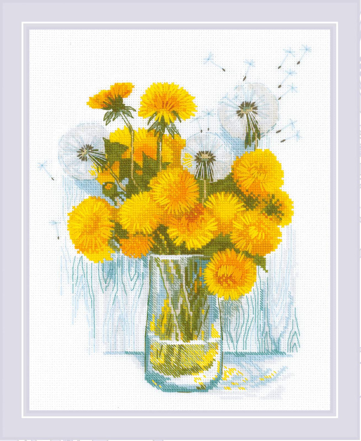 Kit de Punto de Cruz "Sunny Dandelions" Riolis 2229 - Punto y Arte