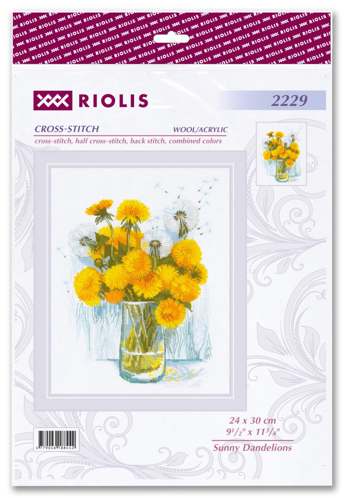 Kit de Punto de Cruz "Sunny Dandelions" Riolis 2229 - Punto y Arte