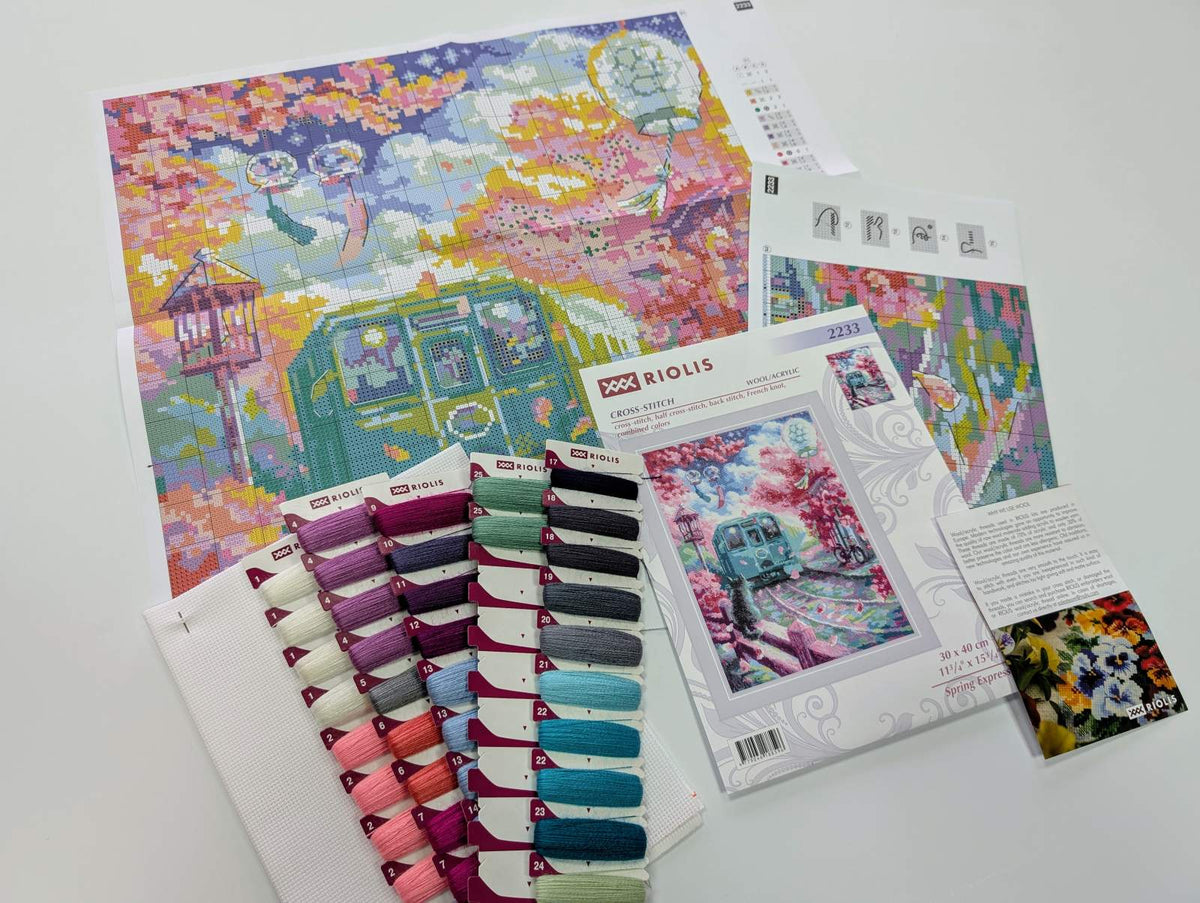 Kit de Punto de Cruz Riolis - "Spring Express" (2233) - Punto y Arte