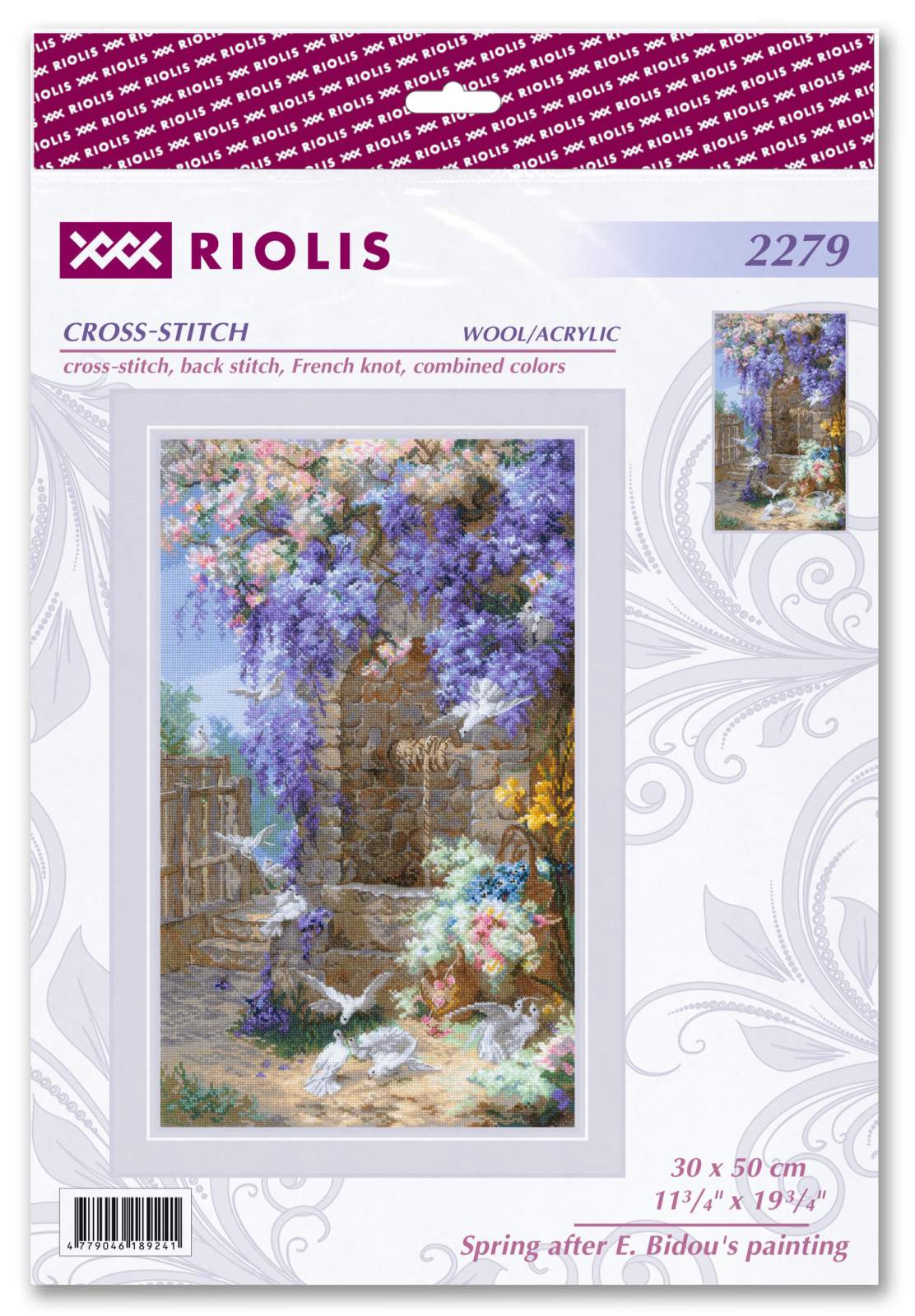 Kit de Punto de Cruz "Primavera según el cuadro de E. Bidou" – Riolis SR2279 - Punto y Arte