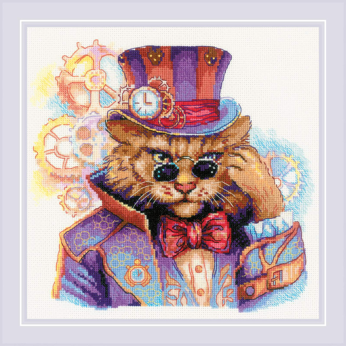 Steampunk Cat Cross Stitch Kit 2278