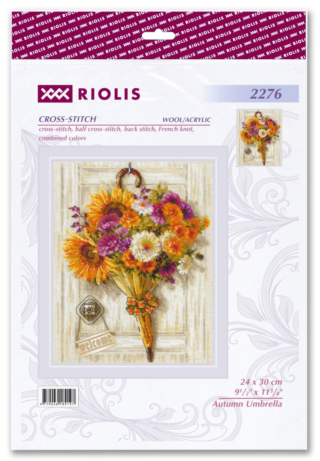 Cross Stitch Kit "Autumn Umbrellas" 2276