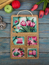 Wooden Cross-Stitch Kit "Spring Collage" MP Studia SO-123 – Decoration 26×17 cm