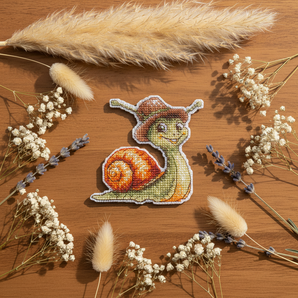 Kit de punto de cruz imán Oven “Caracol” 1709