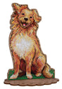 Kit de punto de cruz sobre madera MP Studia SO-168 Retriever con perro retriever sentado y sonriente bordado sobre base de madera perforada con soporte.