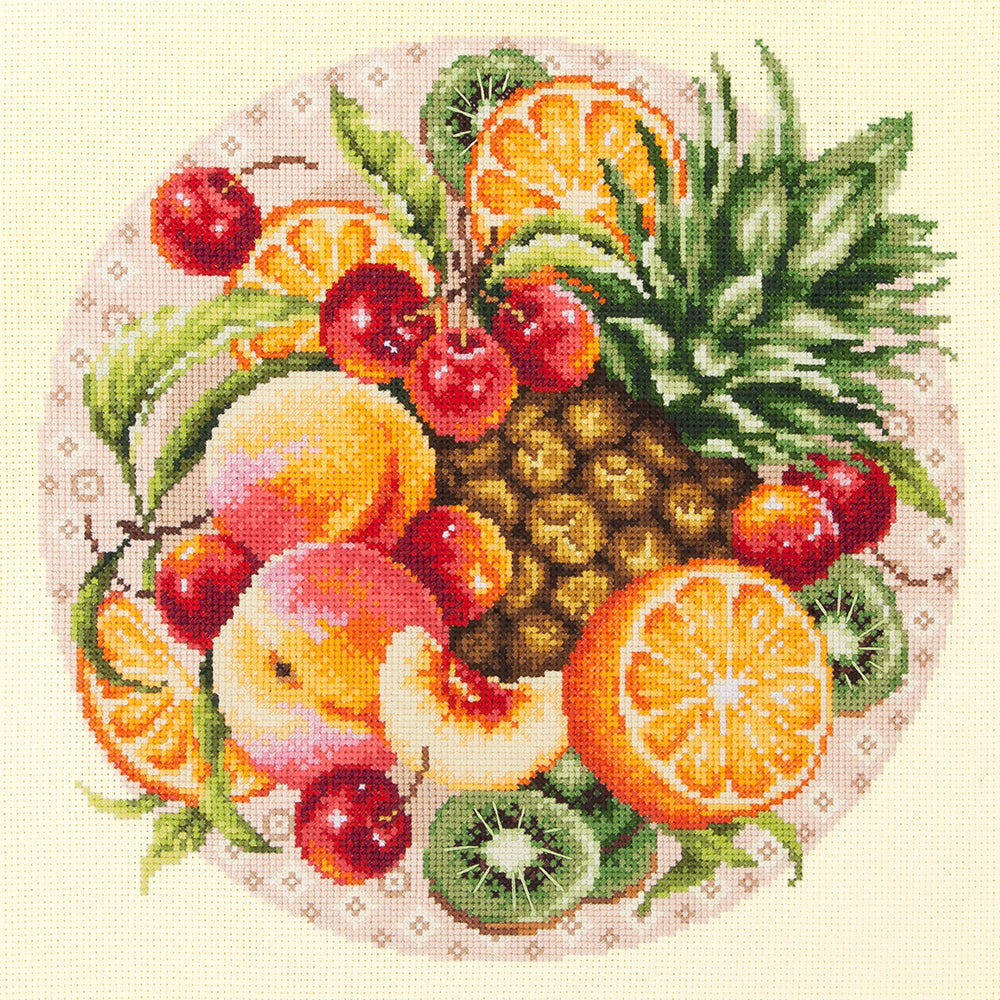 54-04 Frutas exoticas. Kit de Punto de Cruz Magic Needle