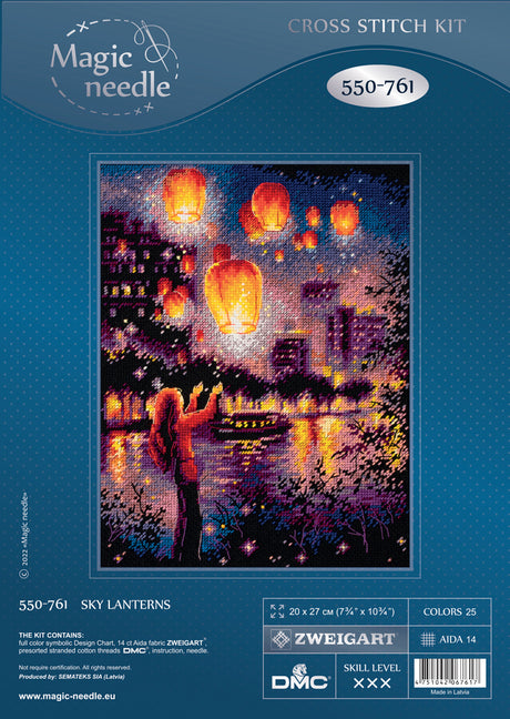 Magic Needle Cross Stitch Kit - Sky Lanterns 550-761