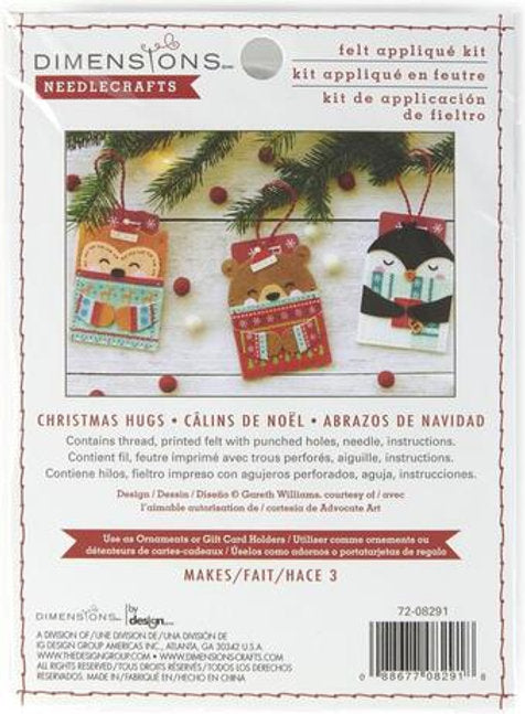 Kit de Adornos Navideños de Fieltro "Abrazos de Navidad" - Dimensions 72-08291