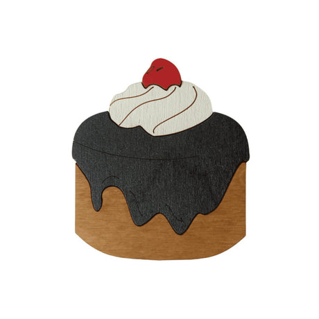 Étui à aiguilles 'Cupcake à la cerise' avec aimant – Wizardi KF056/91