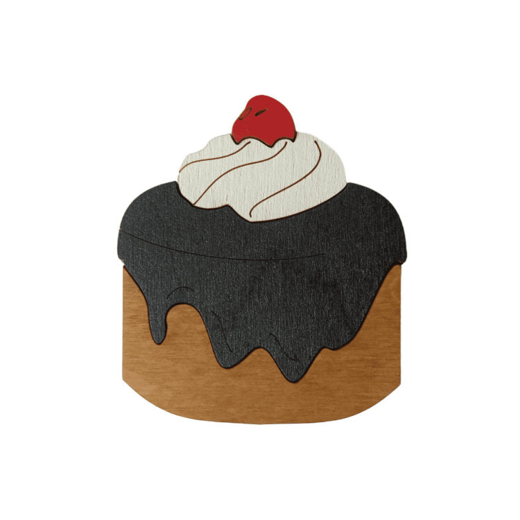 Étui à aiguilles 'Cupcake à la cerise' avec aimant – Wizardi KF056/91