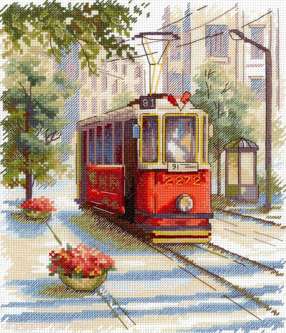 Cross Stitch Kit 'Old tram' - SNV-884 MP Studia