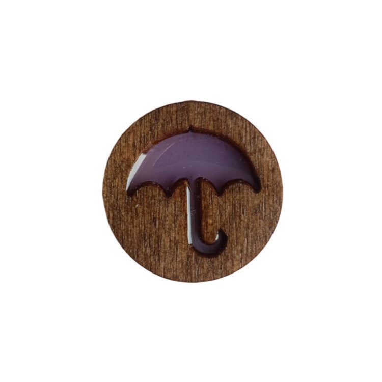 Parapluie. Aimants pour aiguilles en bois avec résine époxy Wizardi KF059/104