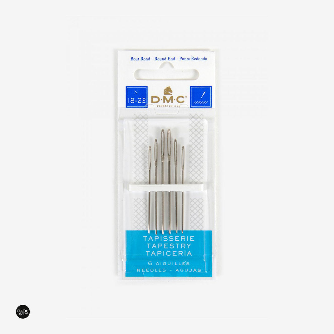 Pack of 6 Round Point DMC Tapestry Needles - Size No. 18/22