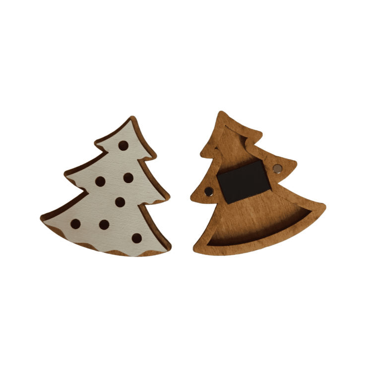 Vista adicional de Imán para agujas Wizardi KF056/79 Cookie Christmas Tree. Estuche para agujas de madera con imán de Wizardi