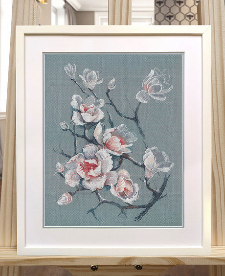Cross Stitch Kit. Tender Magnolia 1560 from the OVEN brand