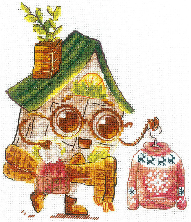 Kit de punto de cruz Andriana SAND-30 House. Fashionista 13 x 15 cm