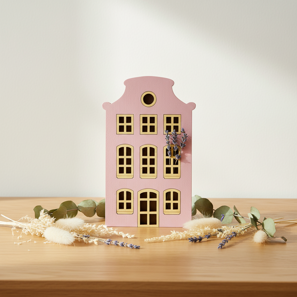 Maison rose. Organisateur pour perles et perles par Wizardi KF027/60