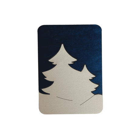 Winter Forest. Wizardi wooden needle case with magnet KF056/72