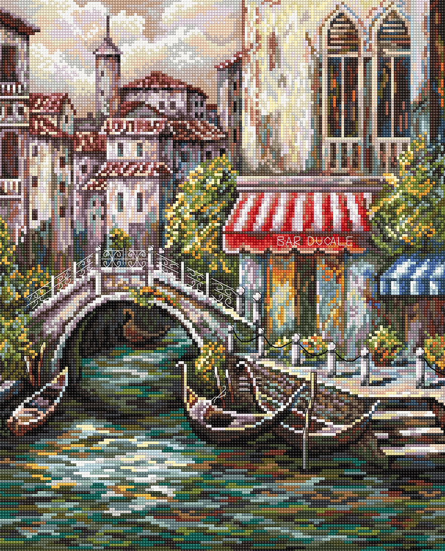 Venecia - Kit de Bordado Punto de Cruz Exclusivo de Punto y Arte P010