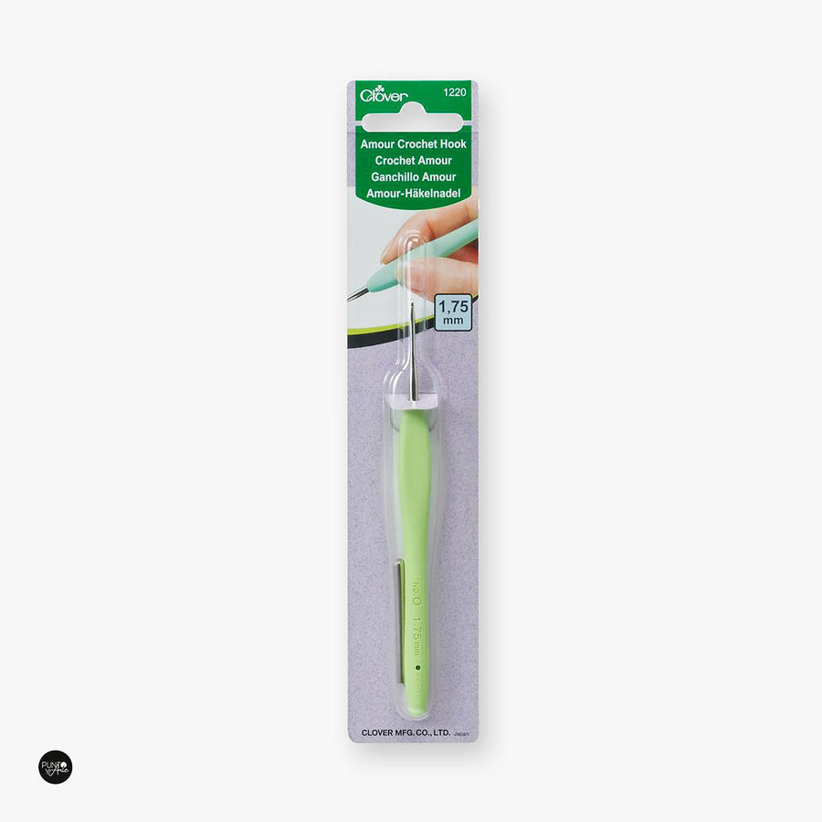 Clover Amour Häkelnadeln aus Stahl – ergonomischer Griff für komfortables Häkeln