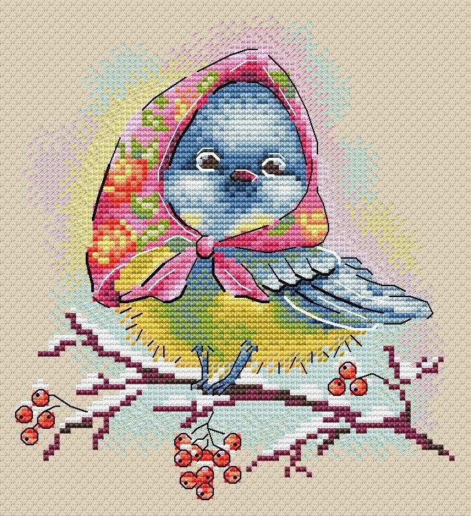 Cross Stitch Kit 'Elegant titmouse' - SM-728 MP Studia