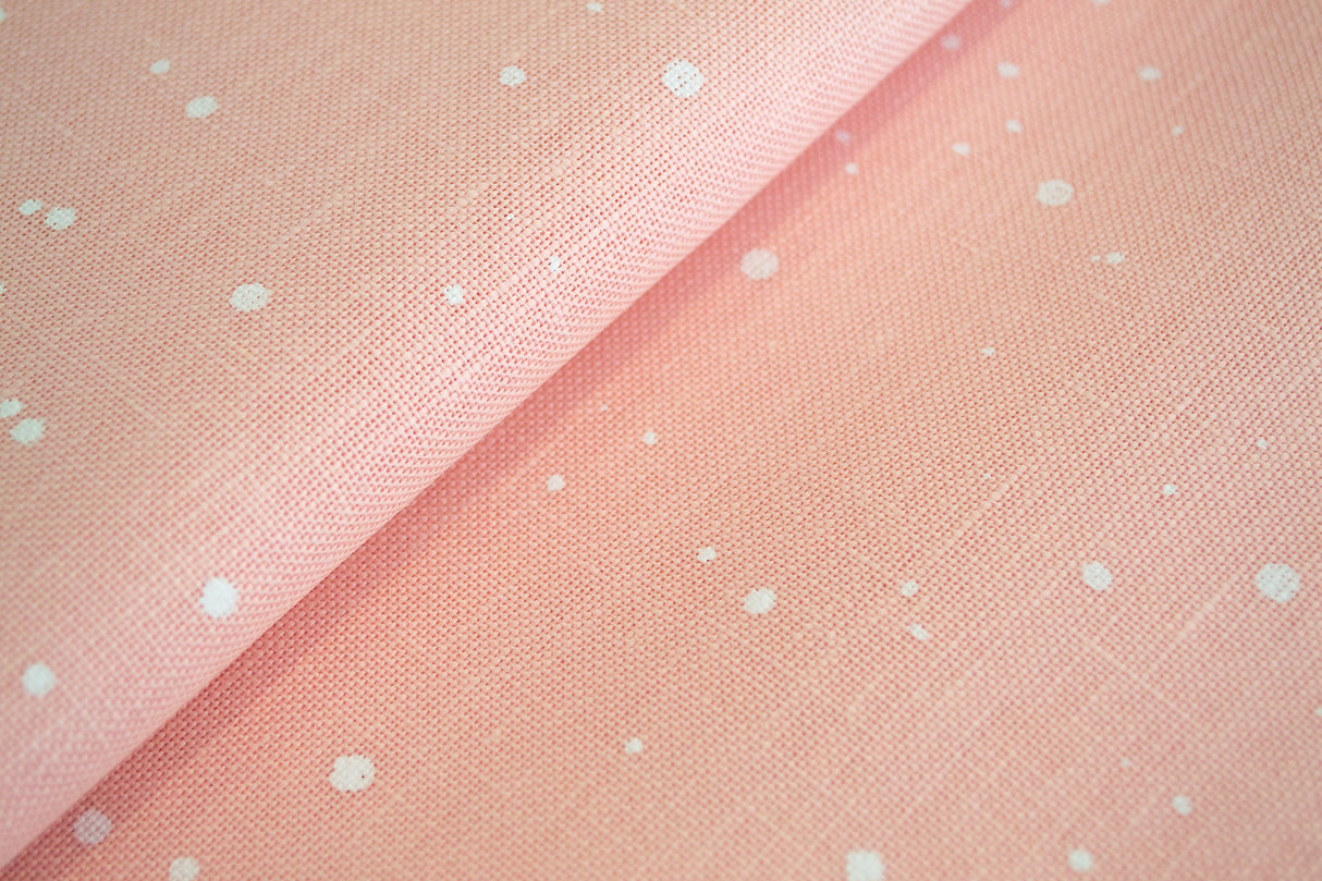 Tissu Belfast 32 ct. Shine - Powder Pink Splash par Zweigart - Tissu au point de croix 100% lin (3609/4279)