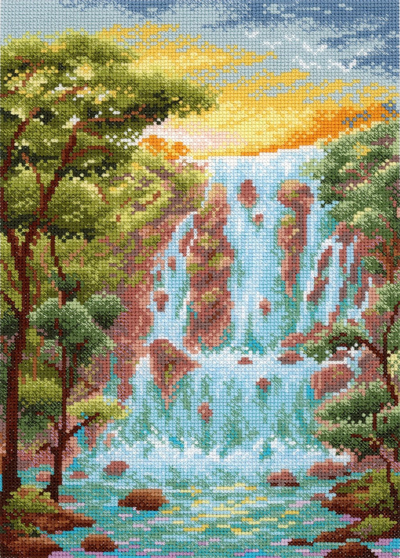 Steep waterfall - MP Studio SNV-814 - Cross stitch kit