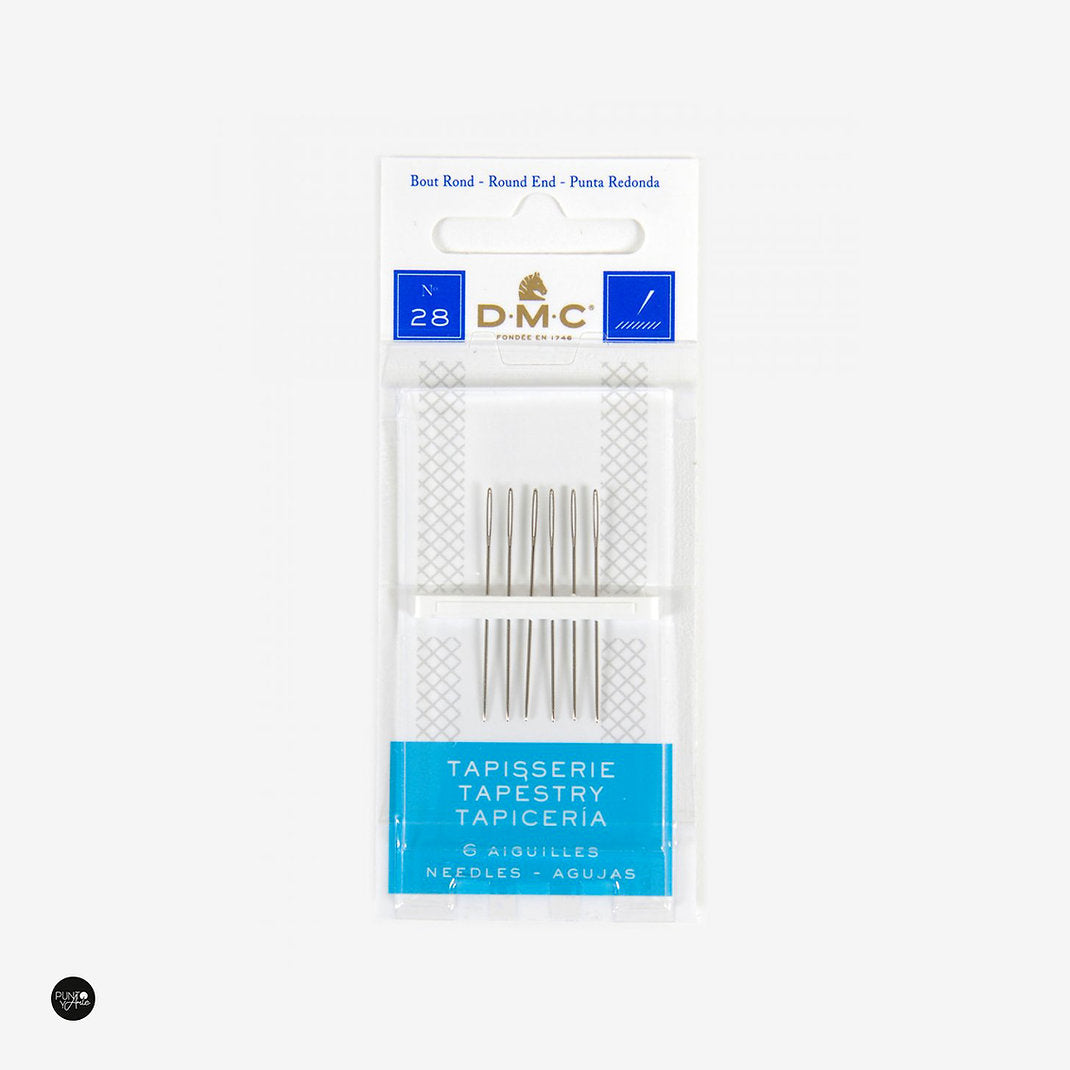 Pack of 6 Round Point DMC Tapestry Needles - Size No. 28