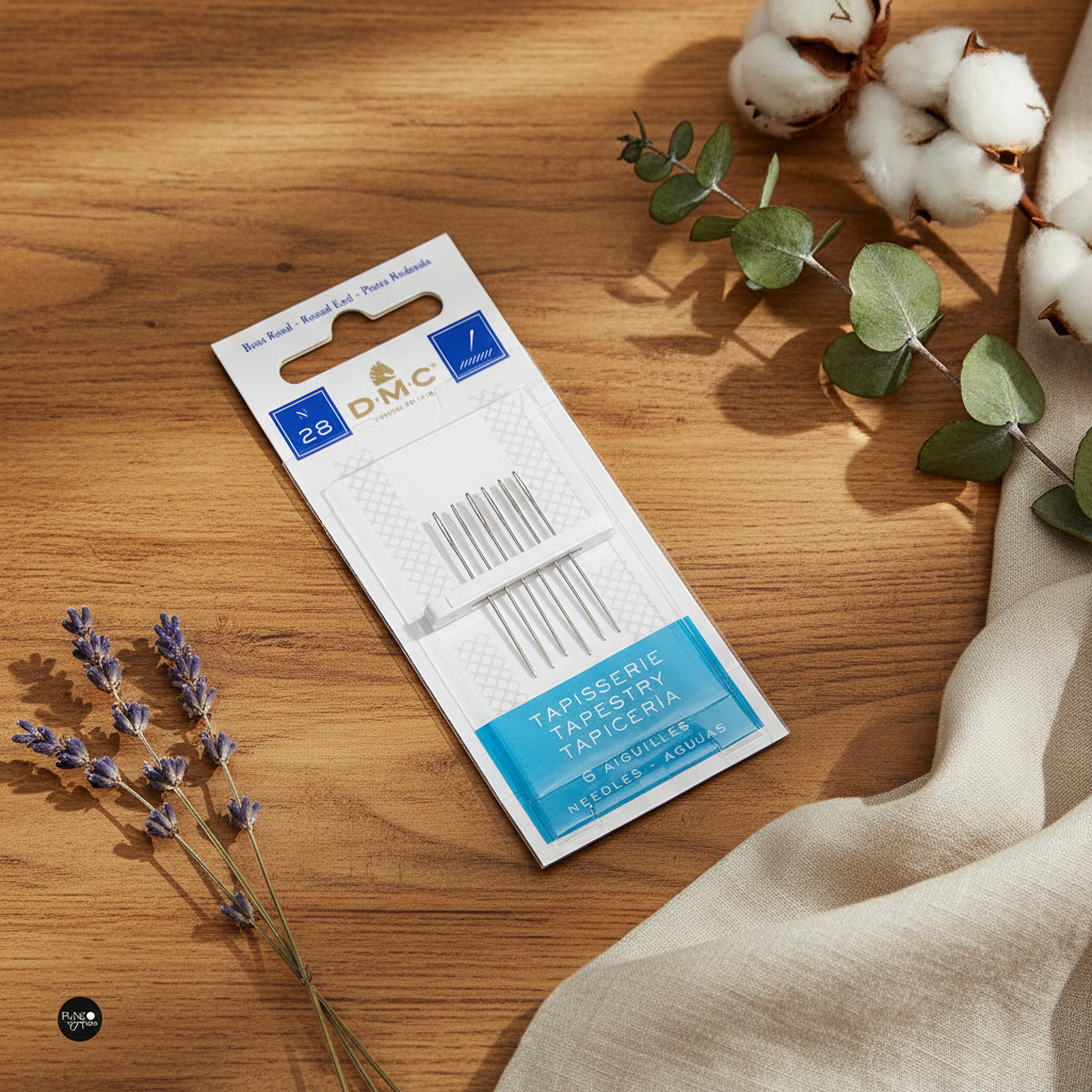 Pack of 6 Round Point DMC Tapestry Needles - Size No. 28