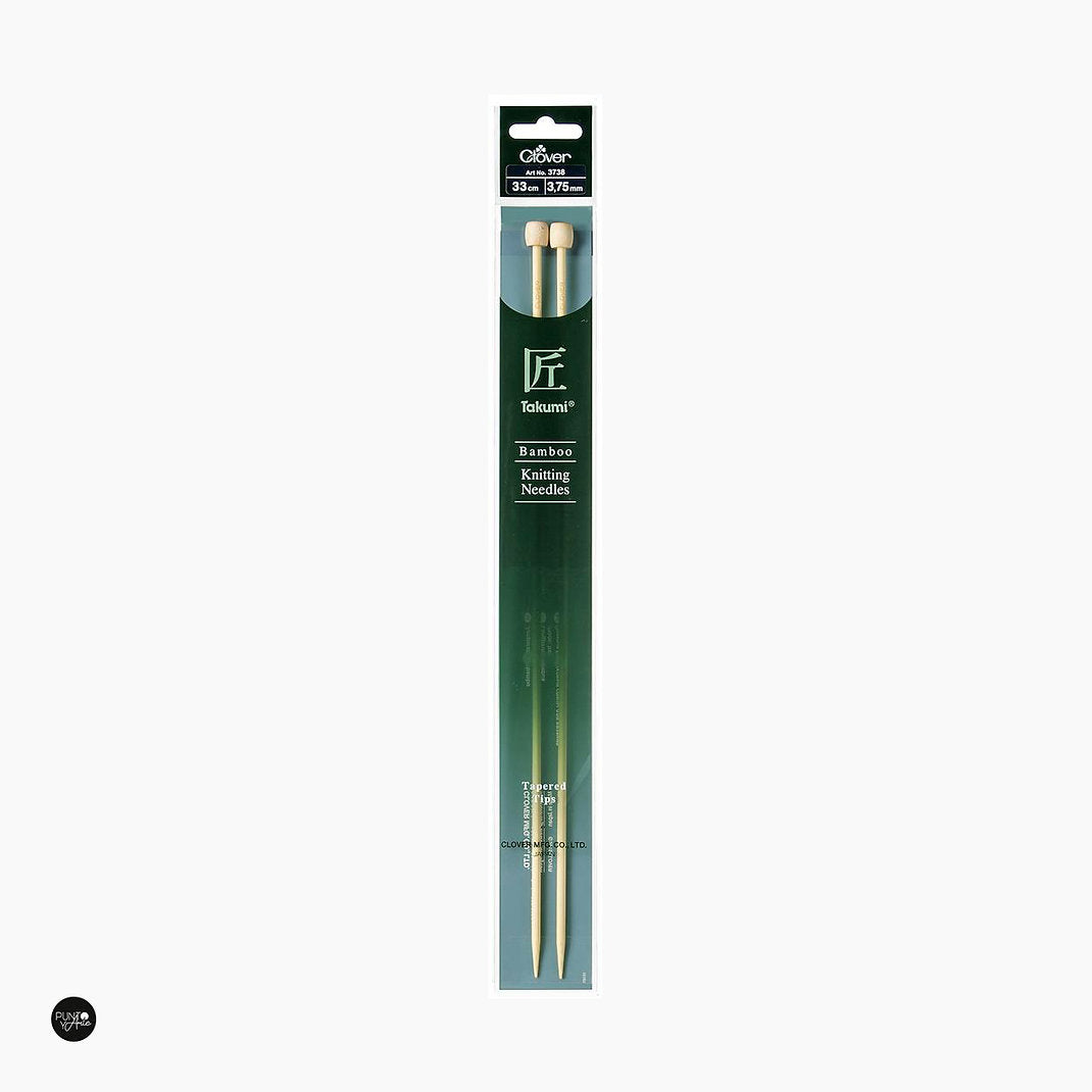 33 cm Agujas de Tejer de Bambú Takumi - Clover: Calidad y Comodidad para Tus Proyectos de Tejido