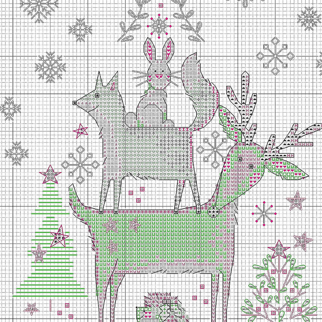Woodland Stack Christmas Stocking - 70-09601 Dimensions - Kit de punto de cruz