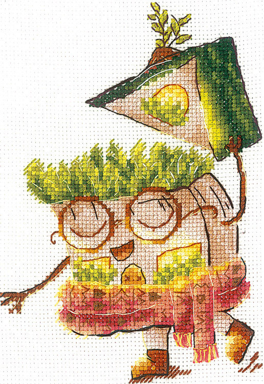 Kit de point de croix Andriana SAND-29 House. Gardener 10 x 15 cm