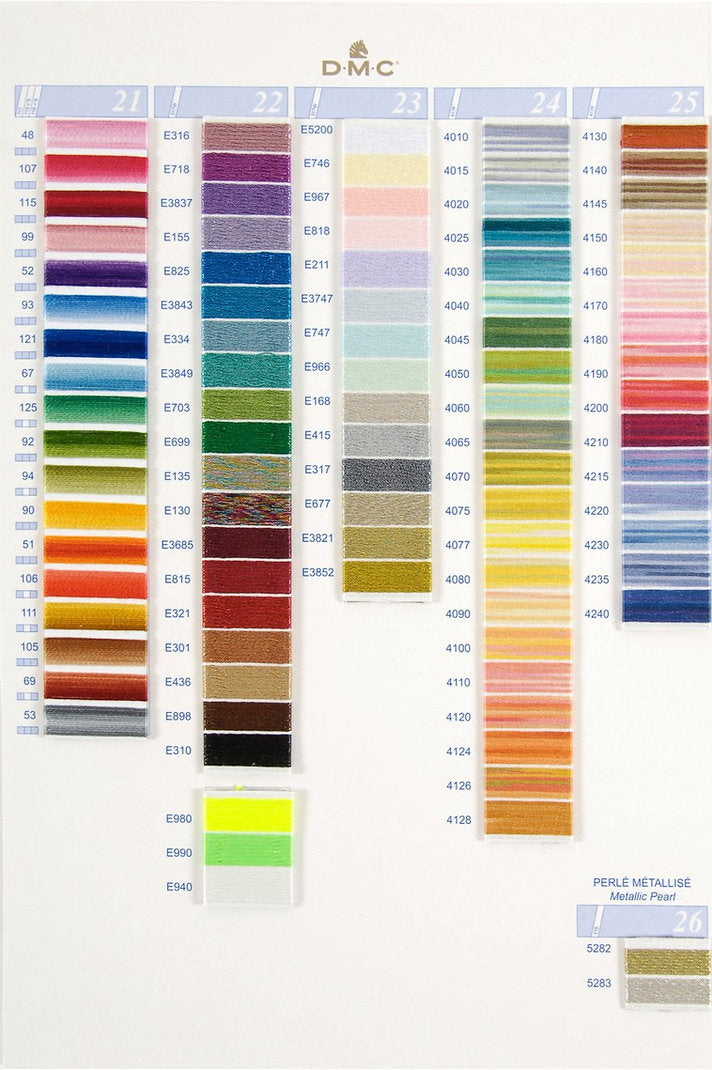 Carta de Colores Mouliné y Perle DMC - Incluye los Nuevos 35 Colores de Mouliné