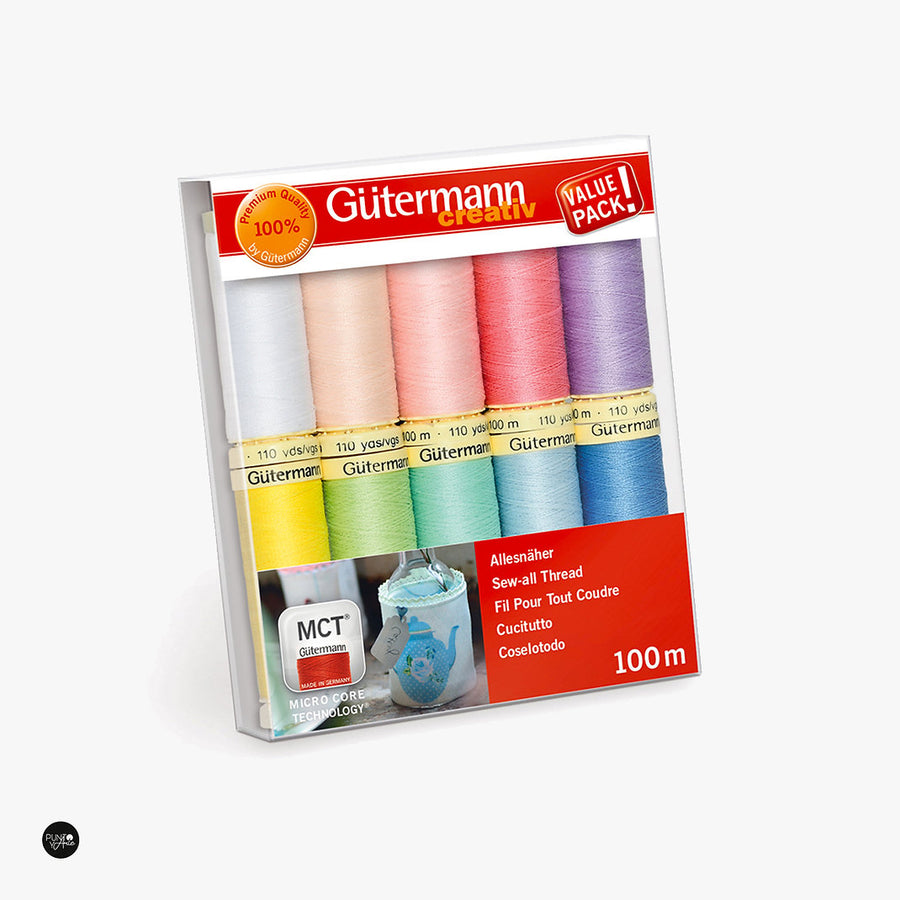 Set de Hilos de Coser Coselotodo de 100m Pastel Gütermann 734006-2