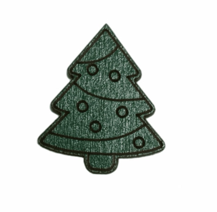 Needle Magnet 'Green Christmas Tree' - Wizardi Wooden Accessory KF059/52