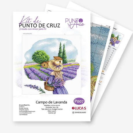Embroidery Kit "Lavender Field" - Exclusive Cross Stitch from Punto y Arte P007