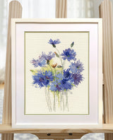 Cross Stitch Kit. Blueflowers 1541 from OVEN brand