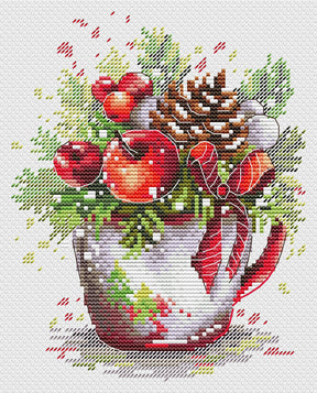 Kit de punto de cruz MP Studia SM-751 – Christmas composition 18x14 cm