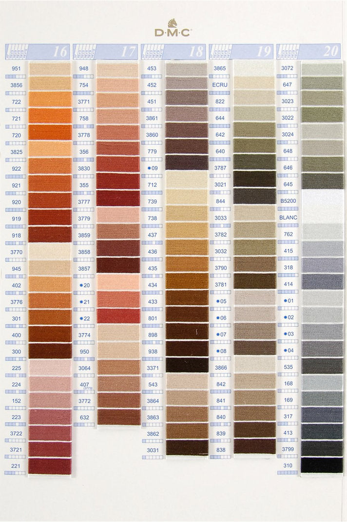 Mouliné and Perle DMC Color Chart - Includes the New 35 Mouliné Colors