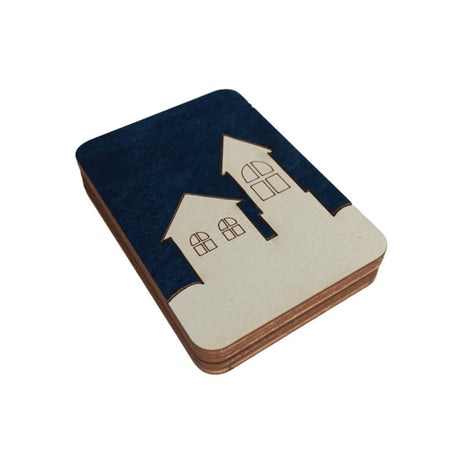 Winter Houses. Wizardi wooden needle case with magnet KF056/71