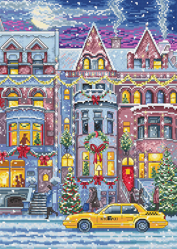 Kit de punto de cruz Casa de Invierno de Letistitch, 21x30 cm