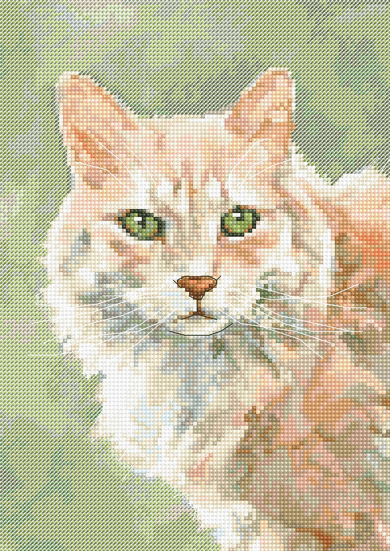 Embroidery Chart "The Orange Cat" - Exclusive Cross Stitch Design Stitch and Art P001