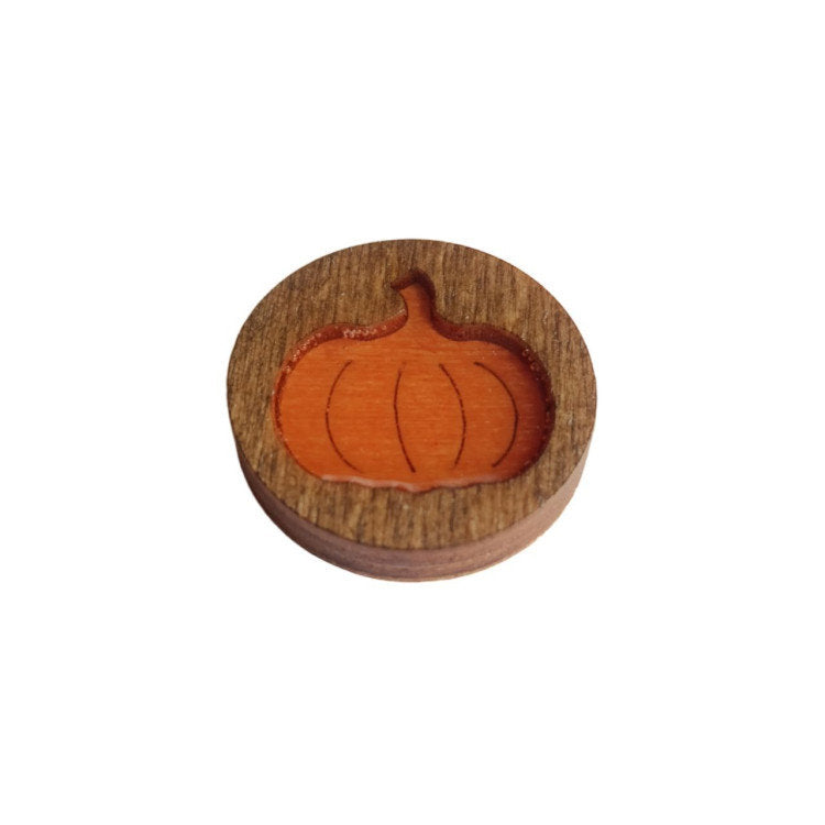 Pumpkin". Magnets for wooden needles with epoxy resin by Wizardi KF059/102