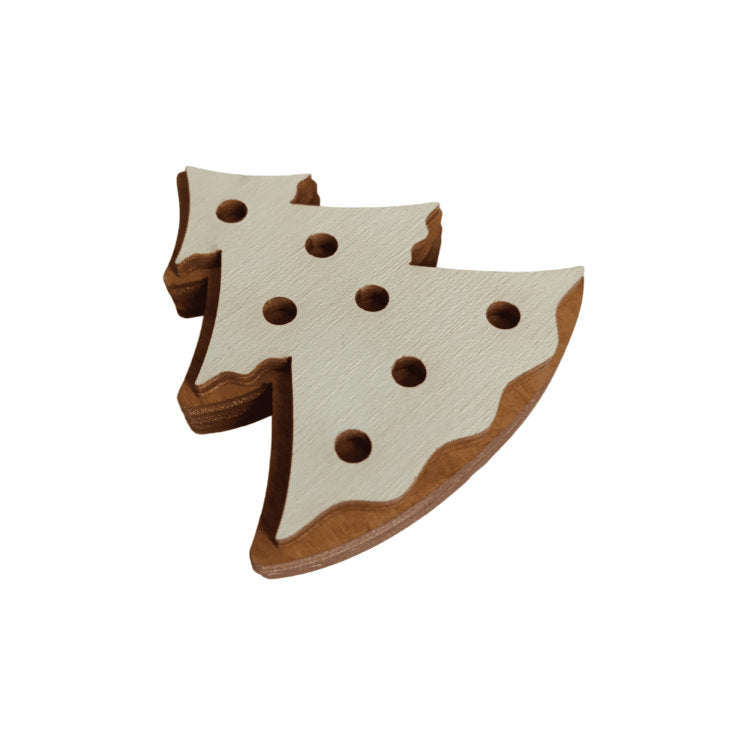 Vista adicional de Imán para agujas Wizardi KF056/79 Cookie Christmas Tree. Estuche para agujas de madera con imán de Wizardi