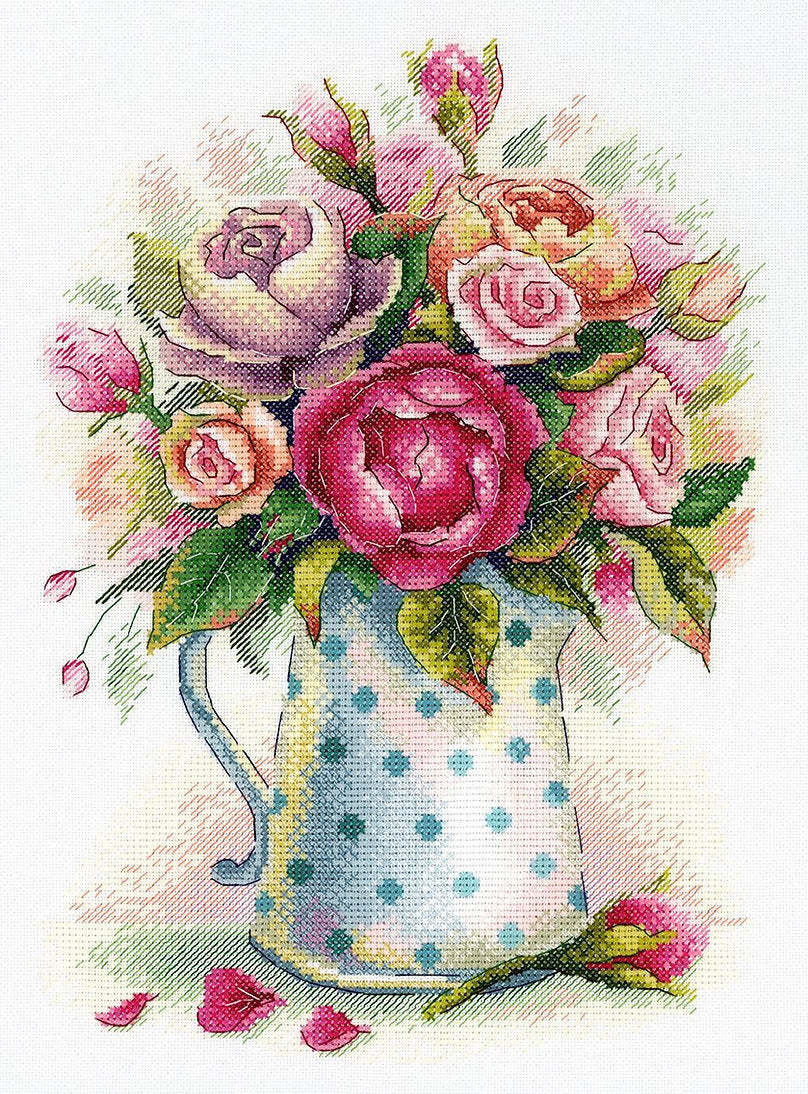 Bouquet de jolies roses - SA-052 MP Studia - Kit de point de croix